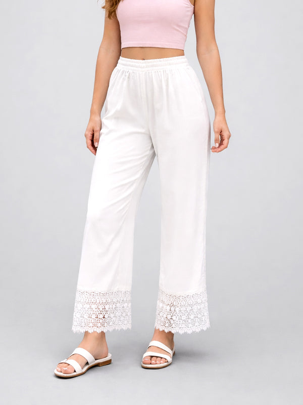 Selvo Women’s Wide Leg Palazzo White