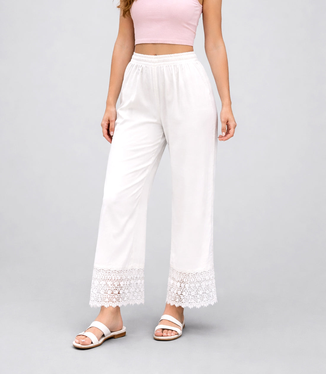 Selvo Women’s Wide Leg Palazzo White