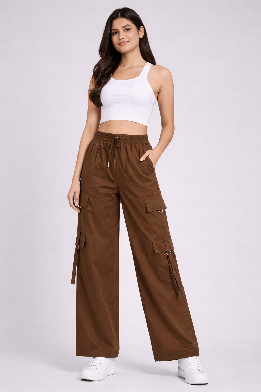 Selvo Women’s Brown Cargo Pants