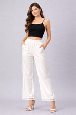 Selvo Women’s Wide Leg Lace Palazzo White
