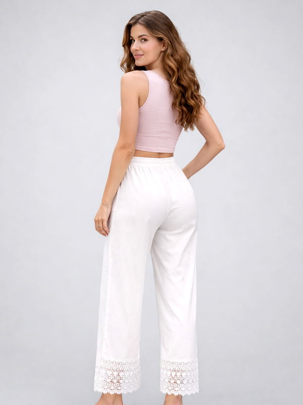 Selvo Women’s Wide Leg Palazzo White
