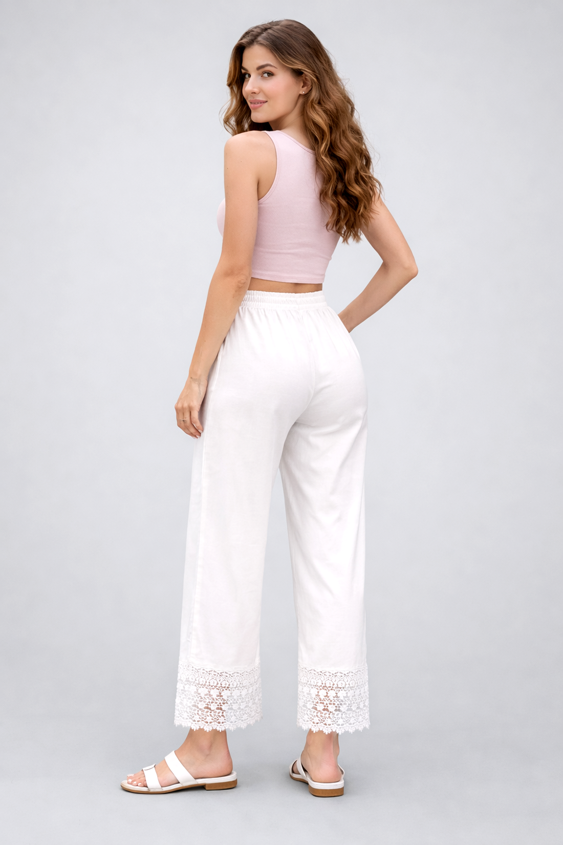 Selvo Women’s Wide Leg Palazzo White
