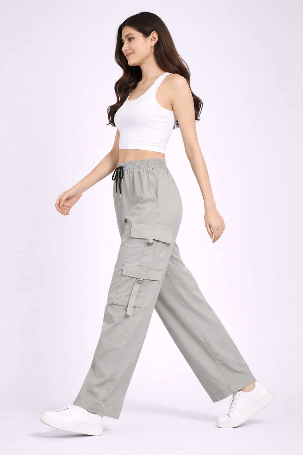 Selvo Women’s Grey Cargo Pants