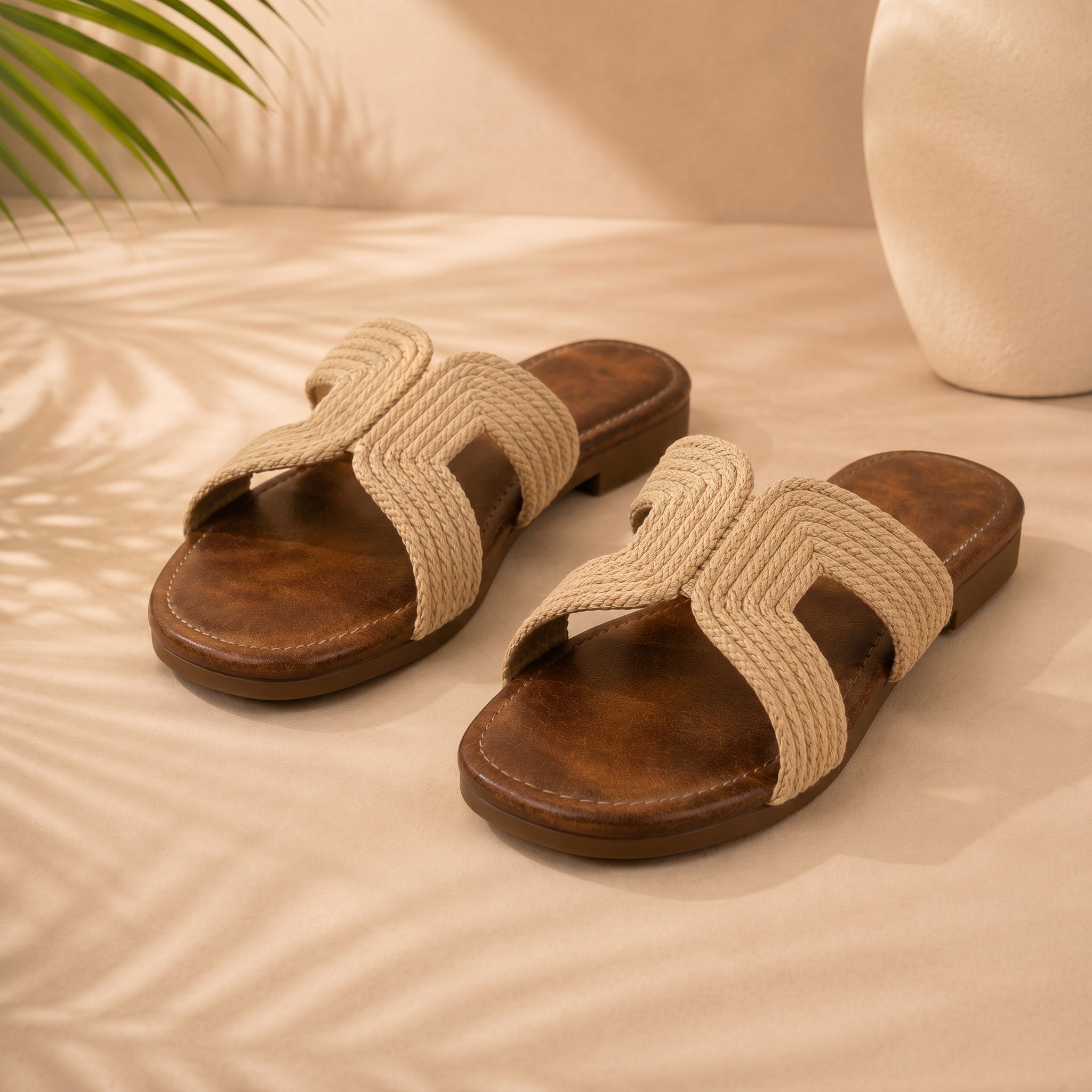 Premium Casual Slip-On Flats with Braided Strap