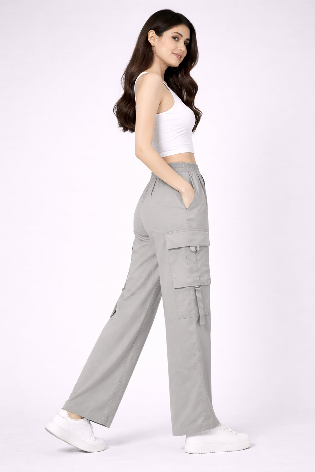 Selvo Women’s Grey Cargo Pants