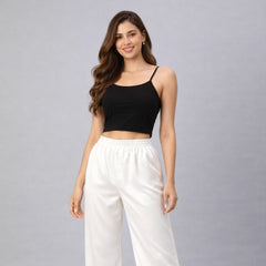 Selvo Women’s Wide Leg Lace Palazzo White