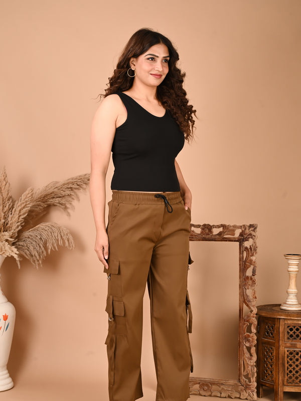 Selvo Women’s Brown Cargo Pants
