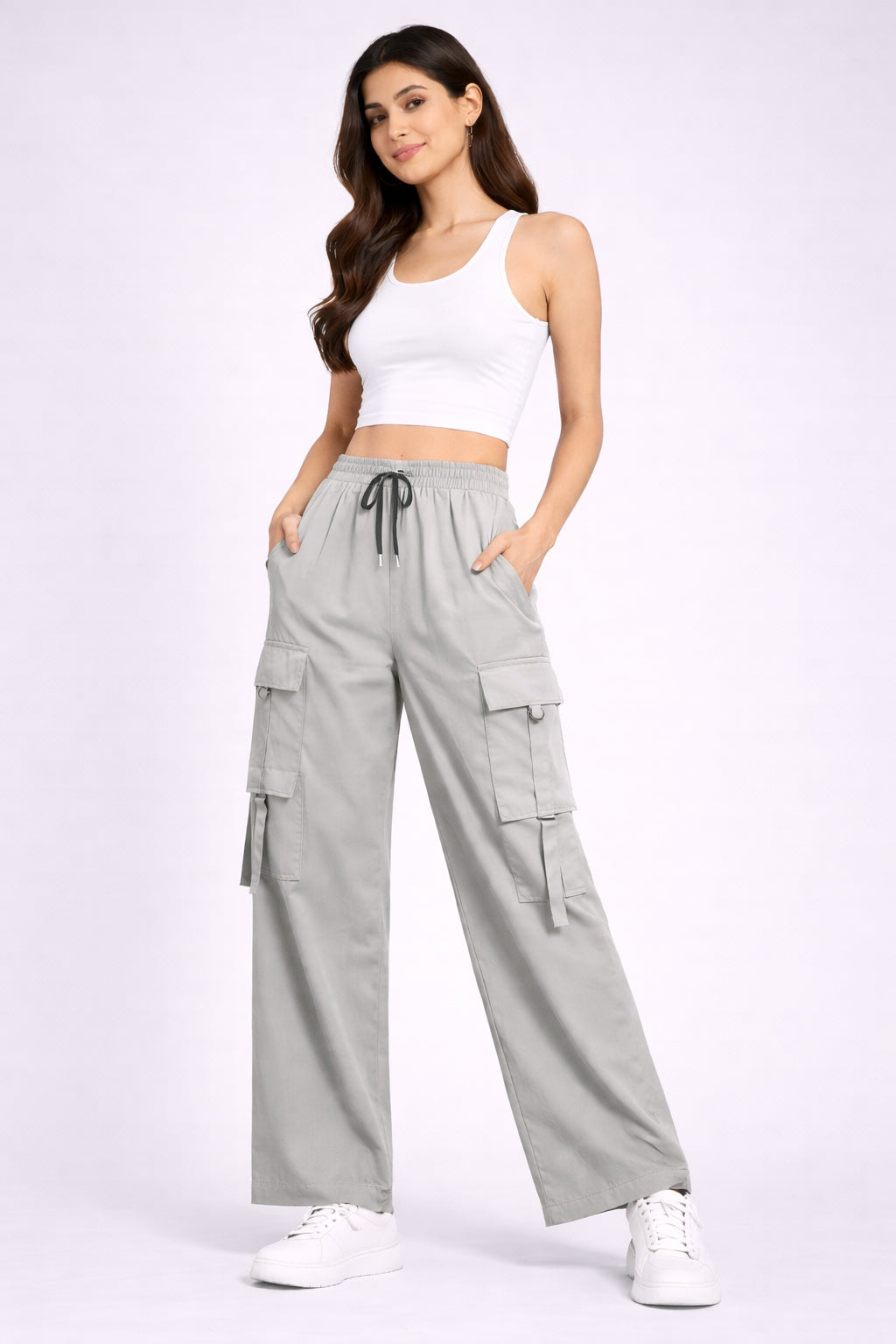 Selvo Women’s Grey Cargo Pants