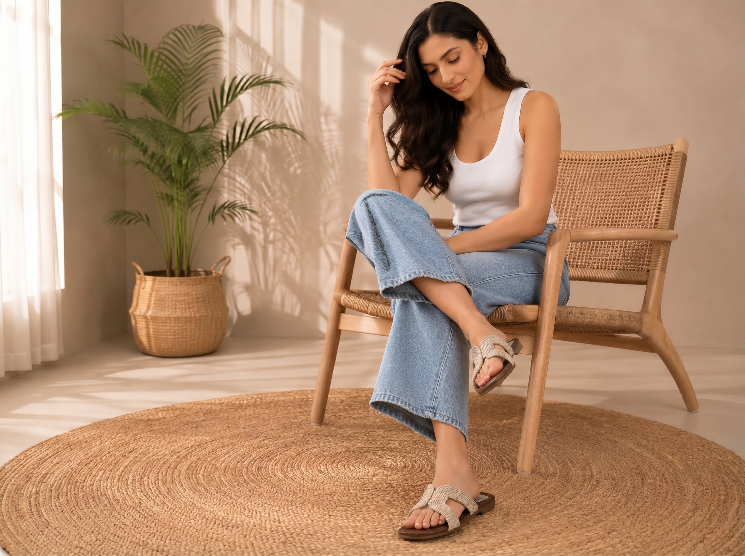 Premium Casual Slip-On Flats with Braided Strap