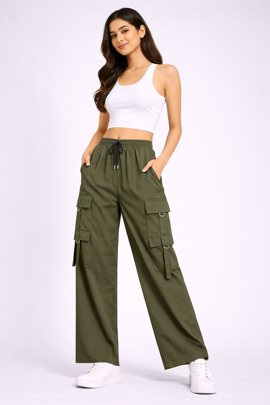 Selvo Women’s Green Cargo Pants