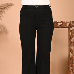 Selvo Women's High-Waist Black Trousers