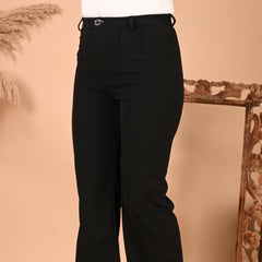 Selvo Women's High-Waist Black Trousers